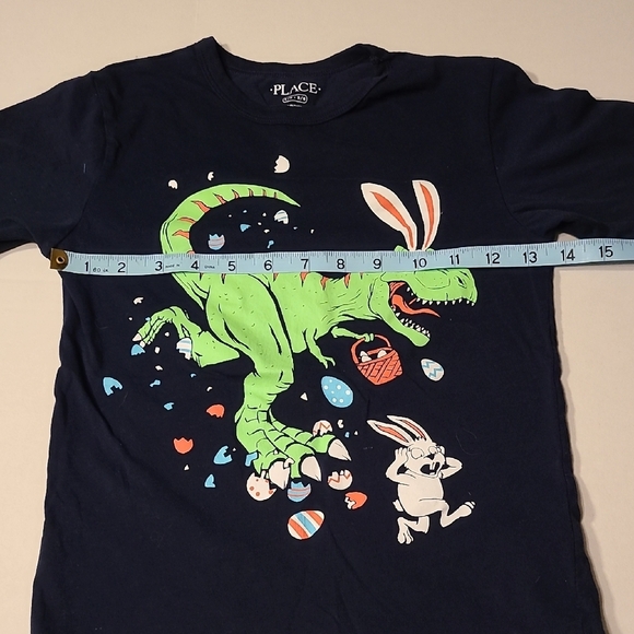 PLACE Boys Dinosaur/Bunny Graphic T-Shirt - Black Size 5/6 EUC - Picture 6 of 8